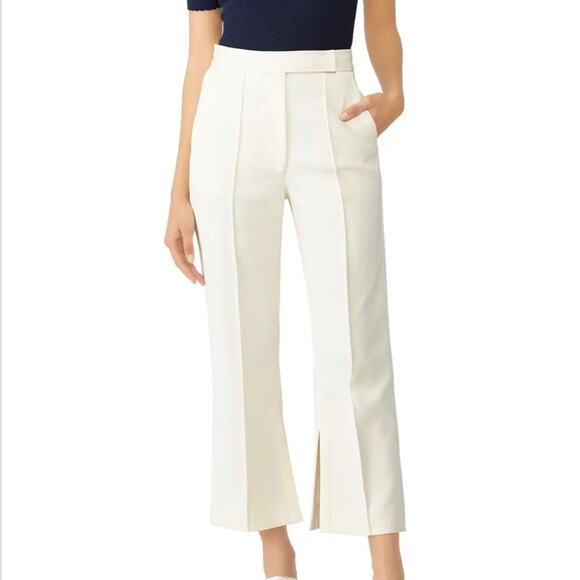 3.1 Phillip Lim Ivory Twill Tailored Side Slit Wide Leg High Rise Ankle Pants 0 - Picture 10 of 10
